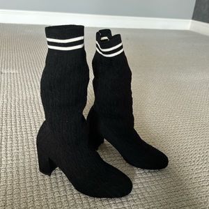 Black sock boots Catherine Malandrio size 8